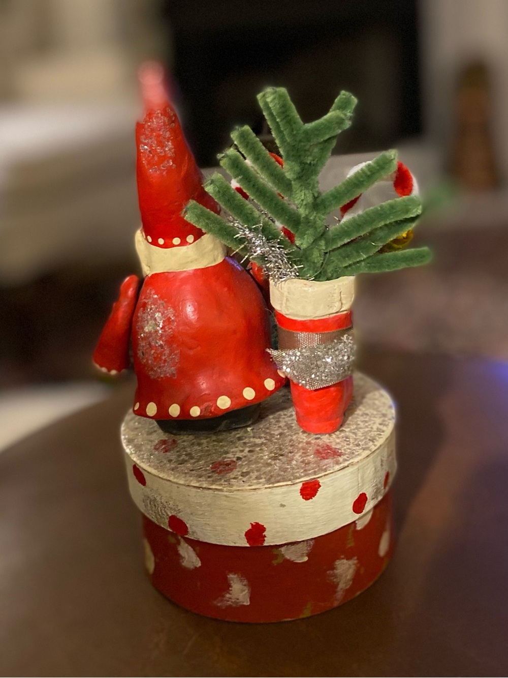 💐Penny McAllister Collection • Santa Polka Dot Box with Boot • 2005 • Vintage - Picture 3 of 7